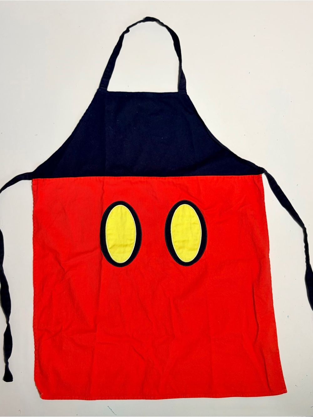 Disney Parks Mickey Mouse Red & Black Cotton Apron One Size Cartoon